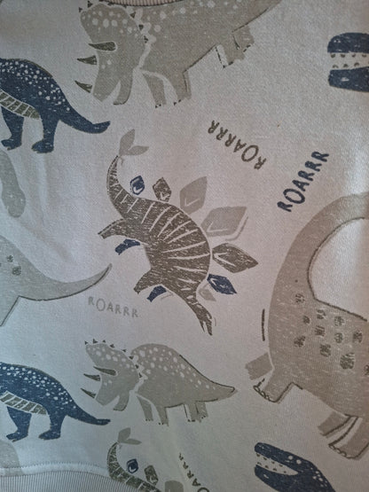Pull bleu dinosaures