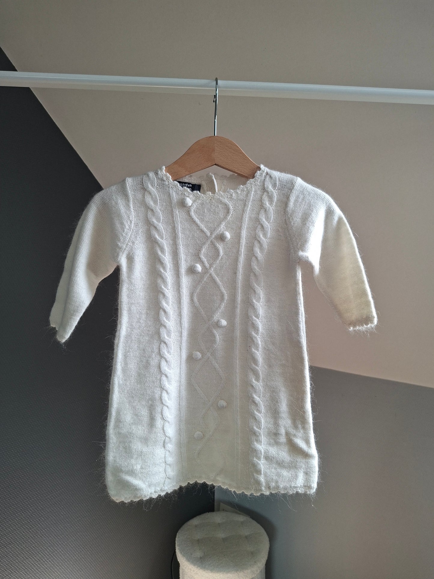 Robe en laine écru