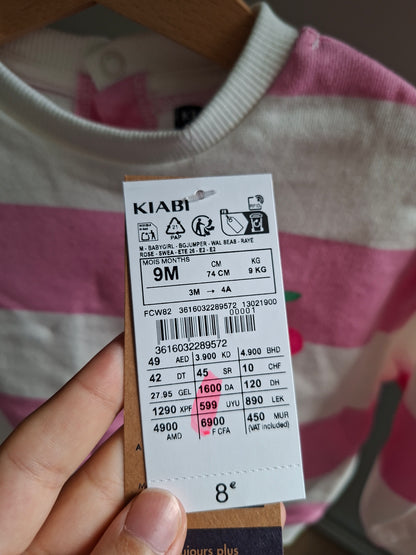 Pull rayé cerise