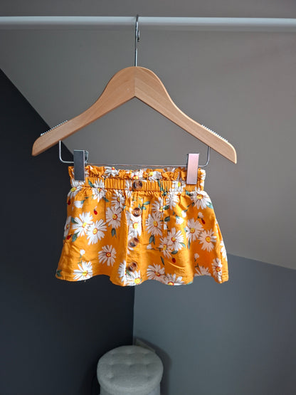 Jupe orange fleuris