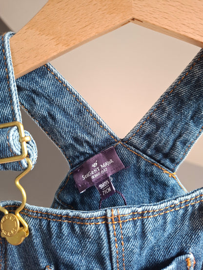 Combi-short en jean chat
