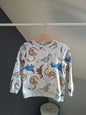 Pull blanc dinosaure