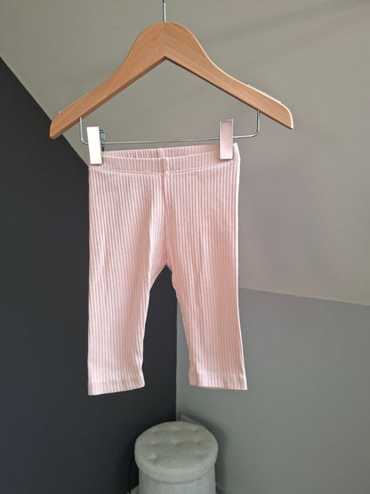 Legging rose côtelé