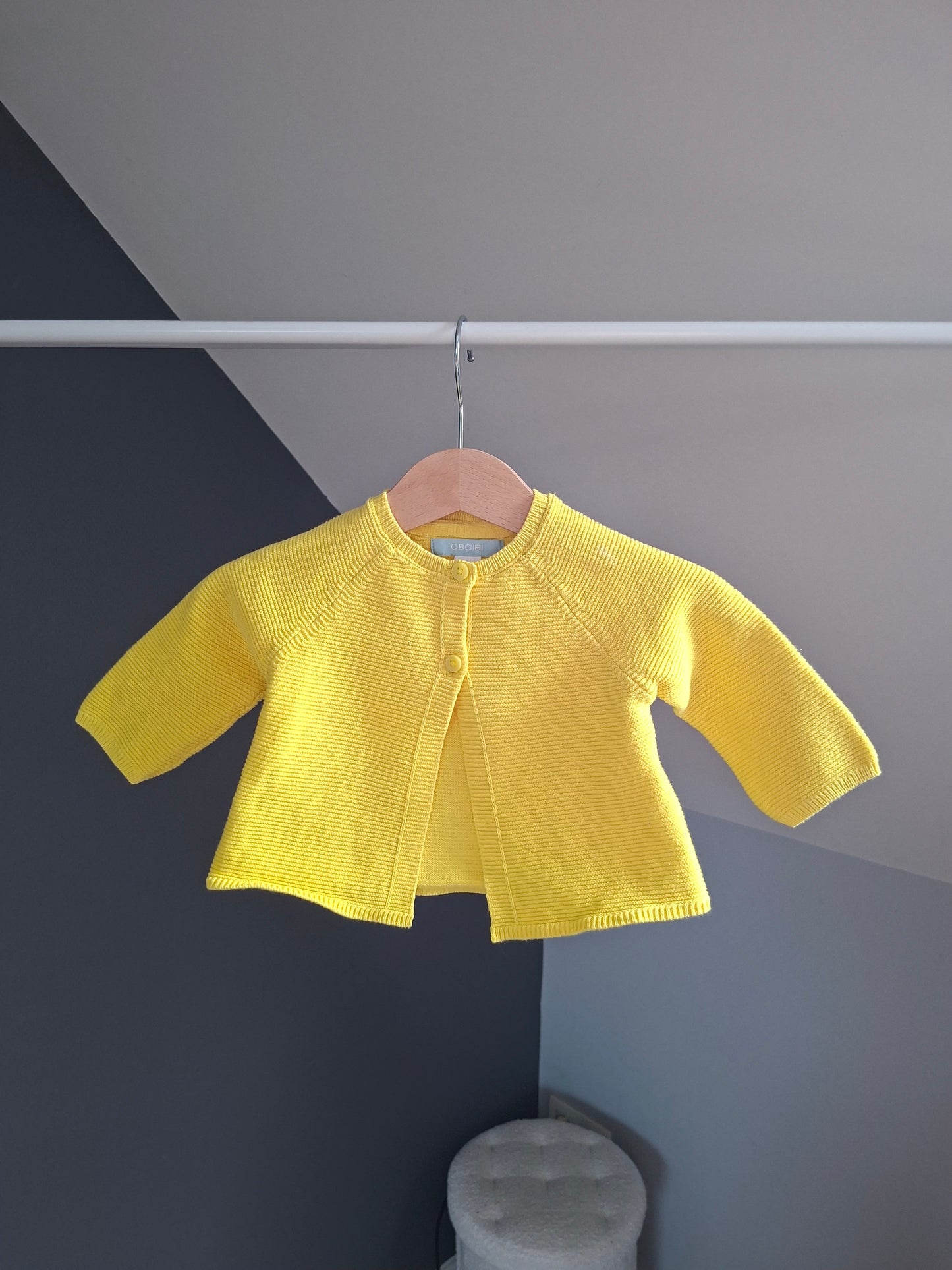Gilet tricot jaune